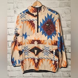 Reason NYC Southwestern Skull Graphic Anorak Windbreaker Jacket M
